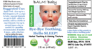 Bye Bye Teething Hello SLEEP! Natural Teething Tincture (2oz/60ml)